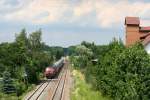 218 434-9 und 218 491-9 ziehen den IC 119 durch Meckenbeuren, 06.07.10