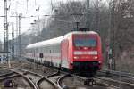 101 115-4 mit IC 231 nach Norddeich Mole bei der Einfahrt in Recklinghausen 1.3.2014