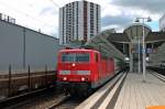 Am 24.05.2014 fuhr die Frankfurter 181 215-5 mit dem IC 2059 (Saarbrücken Hbf - Frankfurt (Main) Hbf) durch Ludwigshafen (Rhein) Mitte in Richtung Mannheim Hbf der Heimat entgegen.