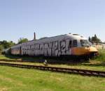 Lufhansa-Express leider in einem sehr schlimmen Zustand abgestellt im Bahnhof Putlitz.(01.06.09)