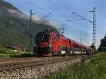 Die 1116 218 am 05.06.2010 mit einem RJ unterwegs bei Niederaudorf.