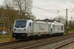 187 079-9 & 248 058 RHC in Hilden, März 2024.