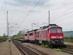 Nachschuss des Lokzuges beim befahren der Eisenbahnbrcke in Niederwartha.