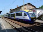 BR642 (DESIRO) der Lausitz Bahn in Doppeltraktion im Greifswalder Hbf am 02.06.03.