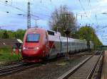 Thalys 4301 brettert am 15.04.2014 als Umleiter (Brückenabriss in Düren) über die KBS 485 von Köln kommend durch Kohlscheid nach Aachen, von dort geht es weiter über