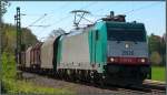 Die belgische 2826 zieht ihren Güterzug als Umleiter nach Gremberg.Hier zu sehen bei Rimburg im Wurmtal auf der Kbs 485 am 16.April 2014.