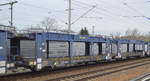 Wageneinheit für den Kfz-Transport der Fa. TOUAX Rail Ltd. mit der Nr. 23 TEN-RIV 88 B-TOUAX 4371 412-8 Laaers in einem Ganzzug am 16.12.19 Berlin Blankenburg. 