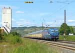 RTB Cargo 192 016 mit einem ARS-Autotransportzug Richtung Wrzburg, am 25.08.2021 in Karlstadt (Main).