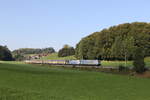 187 348 und 186 440 waren mit einem  KLV  am 19. September 2024 bei Axdorf auf dem Weg nach Salzburg.