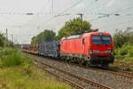 193 351 DB Vectron mit leerem Autotransportzug in Ostbevern, August 2024.