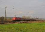 DB 185 019-7 mit einem Fiat-Autozug Richtung Groheringen, am 14.04.2012 in (Saale).