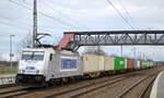 METRANS Rail s.r.o., Praha [CZ] mit  386 007-9  [NVR-Nummer: 91 54 7386 007-9 CZ-MT] und Containerzug am 18.12.19 Durchfahrt Bf. Saarmund. 