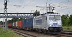 METRANS Rail s.r.o., Praha [CZ] mit  386 040-0  [NVR-Nummer: 91 54 7386 040-0 CZ-MT] ind Containerzug am 03.07.20 Bf. Saarmund.