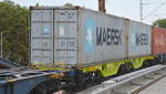 Seit geraumer Zeit neu europaweit im Einsatz diese in Textmarker-Gelb gefärbten Gelenk-Containertragwagen vom Einsteller Gatx Rail Germany GmbH mal einzeln aber auch in Ganzzügen, hier im Bild der Wagen mit der Nr. 33 TEN 85 CH-GATXD 4850 077-0 Sggrs am 14.08.20 Berlin Karow.