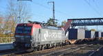 PKP CARGO S.A., Warszawa [PL] mit  EU46-515  [NVR-Nummer: 91 51 5370 027-2 PL-PKPC] und Containerzug am 05.11.20 Bf. Saarmund.