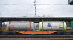 Drehgestell-Containertragwagen vom polnischen Einsteller PCC Intermodal S.A mit der Nr.