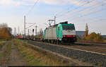 Containerzug der Zhengzhou International Hub Development (ZIH) mit 186 220-8 unterwegs in Landsberg (Saalekreis) Richtung Bitterfeld.