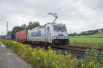 386 022-8 gesehen am 12.09.2024 mit einem Containerzug bei Kerzell.