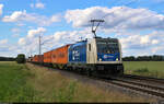 Containerzug mit 187 326-4 unterwegs am BÜ 239,6 bei Niedernjesa Richtung Eichenberg.