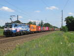 Railppol/Metrans 186 534 The Silkroad of Today mit einen Containerzug aus Polen nach Hamburg Waltershof am 29.06.2024 um 14:16 Uhr in Briesen (Mark=

Lok Nvr Nummer: 91 80 6 186 534-4 D-Rpool