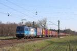 383 019-7 (CD Cargo) mit einem Containerzug in Hamm Pelkum, 8. März 2025