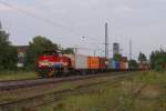 JWB MaK G1206 mit einem Containerzug in Hamburg-Unterelbe am 18.08.2011