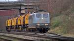 151 165-8 bringt 4 volle Torpedowagen von Dillingen Hochofen nach Völklingen zu Saarstahl.
Anschluß Dillingen Süd Verbindungskurve von der Bahnstrecke 3211 zur Strecke 3230 am 08.01.2024. 