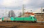 145 CL-005,185 613-7 beide von Crossrail Stehen auf dem abstellgleis in Aachen-West.