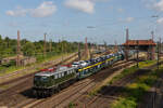 E40 002 verlässt den Rangierbahnhof Bremen.