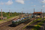 E40 002 verlässt den Rangierbahnhof Bremen.