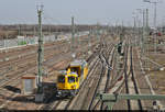 Multifunktionales Instandhaltungsfahrzeug Streckeninfrastruktur (MISS) 705 202 (Plasser & Theurer 6464 | 99 80 9120 006-8 D-DB) passiert die Zugbildungsanlage (ZBA) in seinem Heimatstandort Halle