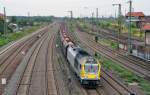 Eine Voith Maxima, welche fr die hvle im Einsatz ist, zog am 08.09.13 einen Sandzug vorbei am Rbf Halle(S) Richtung Hbf.