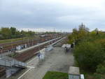 Blick auf den Haltepunkt und Rangierbahnhof Leipzig-Engelsdorf am 21.10.2020.