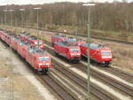 DB 145 049-3, vorn links, am 14.02.2022 in Maschen Rbf.