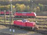 Vorne 295 018-6 und hinten 145 xxx-x im Maschener Rbf am 23.10.08.