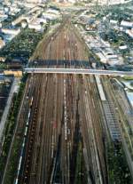 Luftaufnahme des Rangierbahnhofes Dresden-Friedrichstadt whrend Ballonfahrt am 30.07.2008 aus westlicher Richtung.