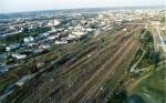 Luftaufnahme des Rangierbahnhofes Dresden-Friedrichstadt whrend Ballonfahrt am 30.07.2008 aus westlicher Richtung.