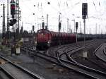 DB Schenker Rail 294 837-0 mit Schotterwagenzug in Mainz Bischofsheim Rbd am 20.02.14