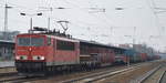 Rpool 155 108-4 (91 80 6155 108-4 D-Rpool) mit gemischtem Güterzug am 31.03.18 Bf. Flughafen Berlin-Schönefeld. 