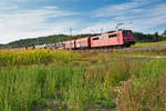 151 086 Railpool/DB mit einem gemischten Güterzug bei Mitteldachstetten Richtung Ansbach, 17.09.2019