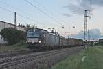 Am Abend des 12.08.2019 fuhr MRCE/DBC X4 E-700 (193 700-2) mit einem gemischten Güterzug (Basel Bad Rbf - Mannheim Rbf) beim Haltepunkt von Auggen durchs Markgräflerland in Richtung Freiburg