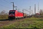 Gemischter Gz mit 187 113-6 unterwegs auf dem Gegengleis an der Leipziger Chaussee (B 6) in Halle (Saale) in nördlicher Richtung.

🧰 DB Cargo
🕓 23.4.2021 | 18:00 Uhr