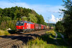 1293 176 ÖBB mit einem gemischten Güterzug bei Postbauer-Heng Richtung Nürnberg, 18.08.2020