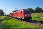 EZ mit 187 135-9 unterwegs an der Blockstelle Zscherben Richtung Sangerhausen.

🧰 DB Cargo
🕓 20.7.2024 | 8:26 Uhr