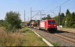 185 273-0 gibt den Impuls zur Fahrt Richtung Halle (Saale): EZ mit dem  Impulsgeber  der DB-Belegschaft beim Passieren der Blockstelle Zscherben.

🧰 DB Cargo
🕓 28.8.2024 | 15:24 Uhr