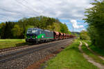 193 201 ELL/Ecco mit einem Getreidezug bei Postbauer-Heng Richtung Nürnberg, 23.05.2021