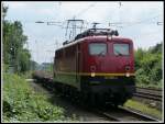 140 070 von EBM war am 7.8.14 mit einigen Güterwagen auf der Ratinger Westbahn in Richtung Duisburg unterwegs.