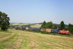 Übergabe von Oelsnitz/V nach Zwickau am 03.07.2015 mit der 294 754 und Coils bei Ruppertsgrün eingefangen. 