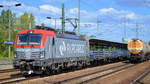 PKP CARGO S.A., Warszawa [PL] mit  EU46-507  [NVR-Nummer: 91 51 5370 019-9 PL-PKPC] mit einem Güterzug mit Stahlbrammen aus polnischer Produktion am 02.09.19 Durchfahrt Bf. Flughafen Berlin Schönefeld.