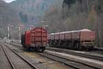 Gterverkehr im Volmetal sdlich von Hagen: Holz und Schotter sind die Transportgter.